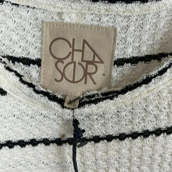 CHASER Women Long Sleeve Pullover Stripe Sweater Size M - Picture 3 of 6